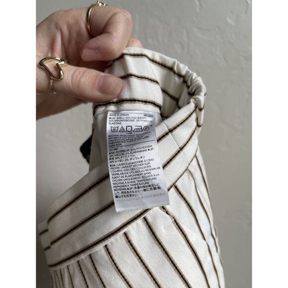 New! Banana Republic Factory Hayden White Tan Black Striped Pants Size 4 Rayon B - Picture 10 of 10
